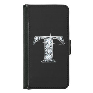 T Faux-"Diamond Bling" Wallet Phone Case For Samsung Galaxy S5