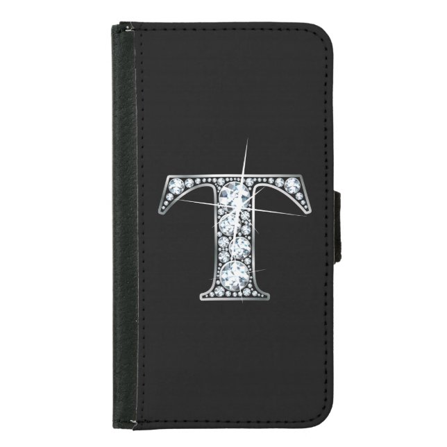 T Faux-"Diamond Bling" Samsung Galaxy Wallet Case (Front)