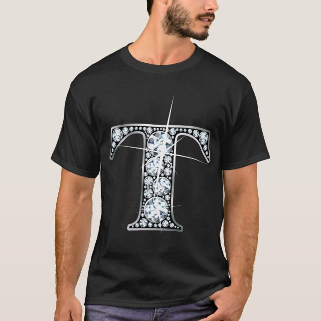 "T" Faux-"Diamond Bling" T-Shirt (Front)