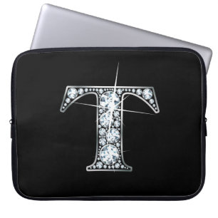 T Faux-"Diamond" Monogram Laptop Sleeve