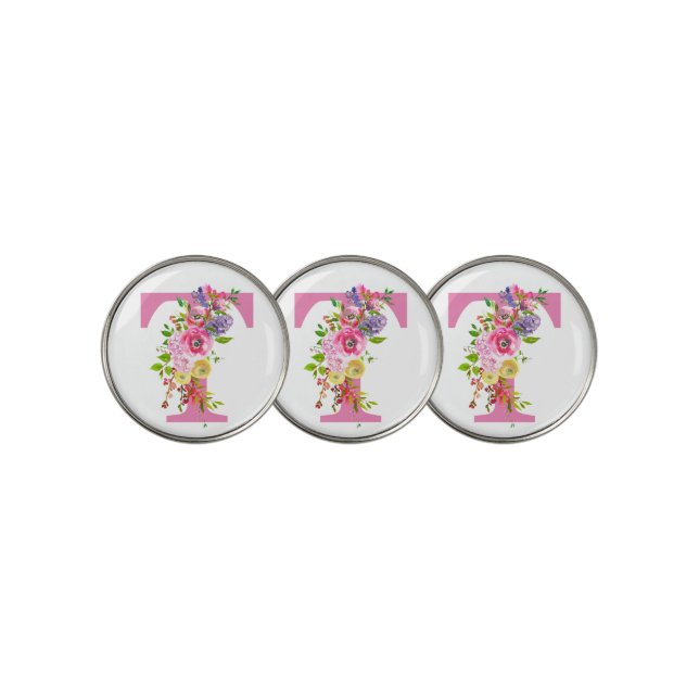 T Floral Golf Ball Marker (3 Up)