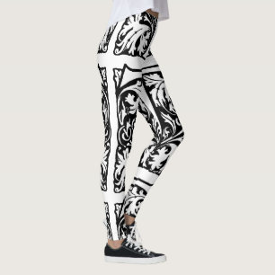 T For Terrific Black & White Handmade Yoga Pants