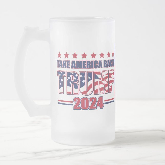 T FROSTED GLASS BEER MUG (Left)