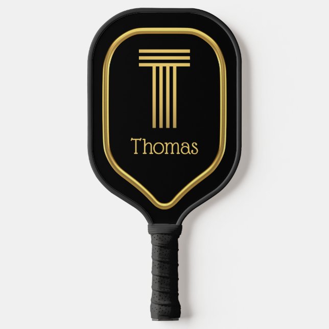 T Gold Initial Pickleball Paddle (Front)