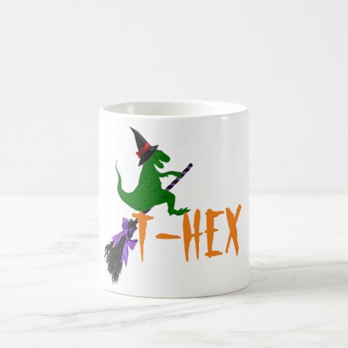 T_hex T_rex funny spooky halloween mug design