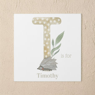 T is for Custom Name Animal Letter Art