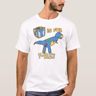 T is for T-Rex Toddler TeeShirt (White Outline) T-Shirt