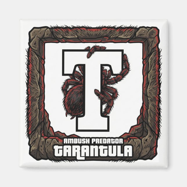 T is for Tarantula – GTA Style ABC Learning Magnet (Front)