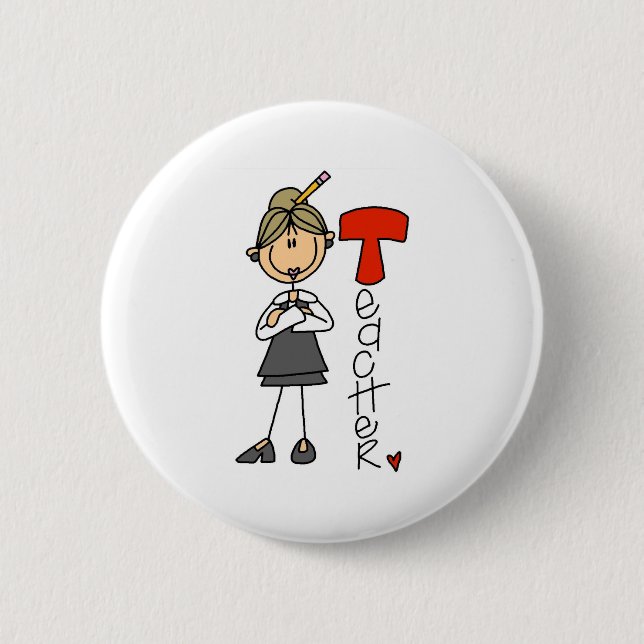 T is for Teacher Pinback Button (Front)