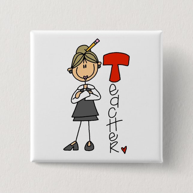 T is for Teacher Pinback Button (Front)