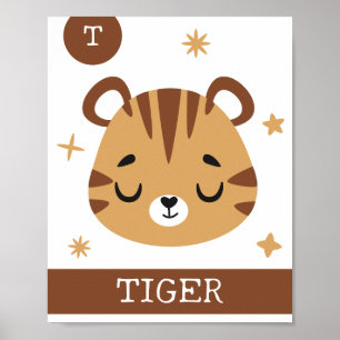 T is for Tiger, Nursery, Bedroom, Kids' Wall Art