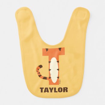 T Is For Tigger | Add Your Name Baby Bib by DisneyLogosLetters at Zazzle