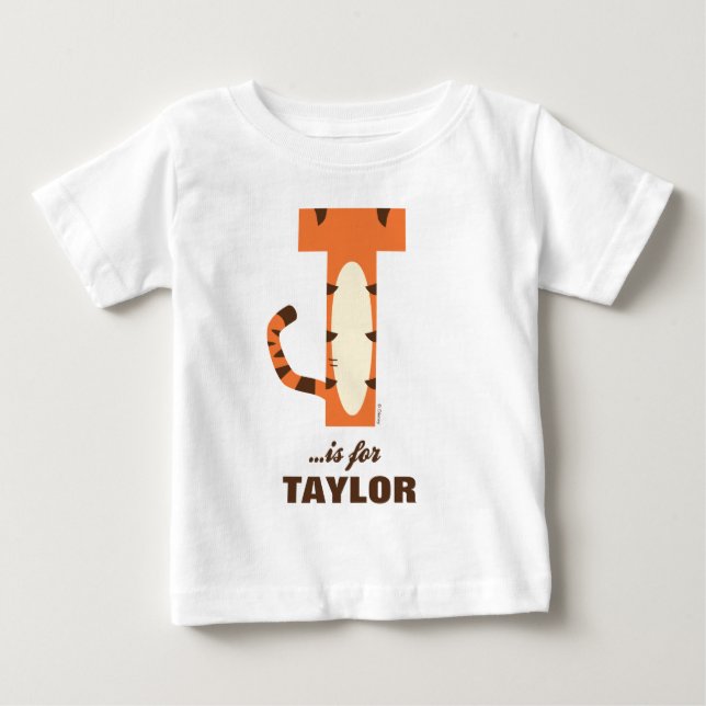 T is for Tigger | Add Your Name Baby T-Shirt (Front)