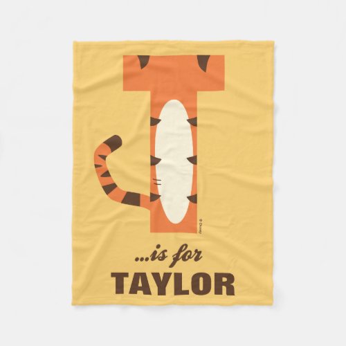 T is for Tigger | Add Your Name Fleece Blanket