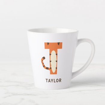 T Is For Tigger | Add Your Name Latte Mug by DisneyLogosLetters at Zazzle