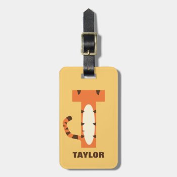 T Is For Tigger | Add Your Name Luggage Tag by DisneyLogosLetters at Zazzle