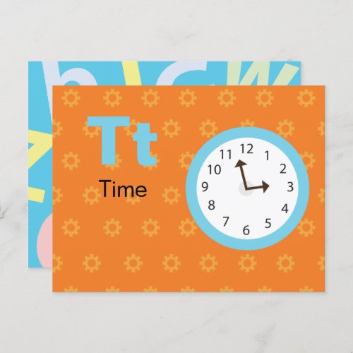 T is for Time _ Alphabet Flash Card