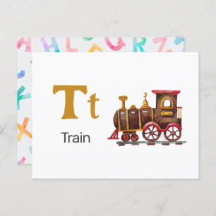 T is for Train - Alphabet Flash Card