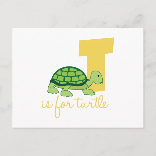 T Is For Turtle Postcard