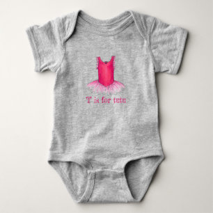 T is for Tutu Pink Ballerina Ballet Costume Dance Baby Bodysuit