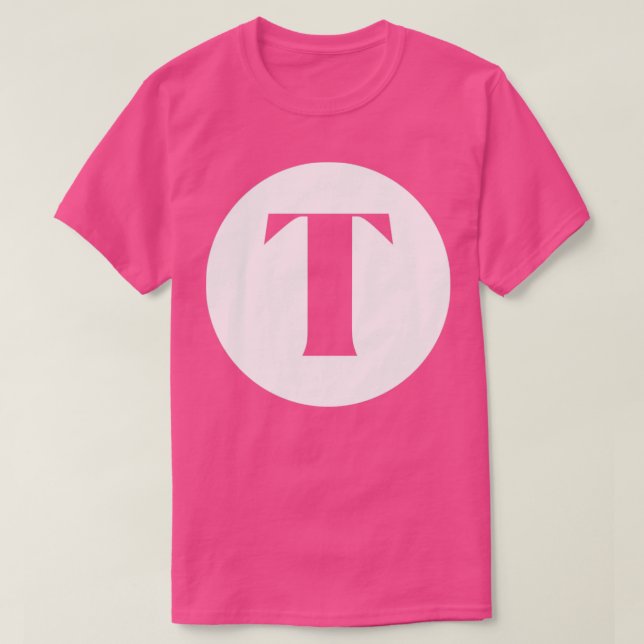 T Letter Initial Monogram T-Shirt (Design Front)