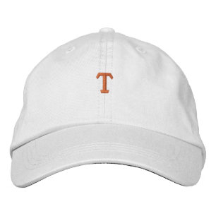 T Letter Monogram Initial Embroidered Hats Caps