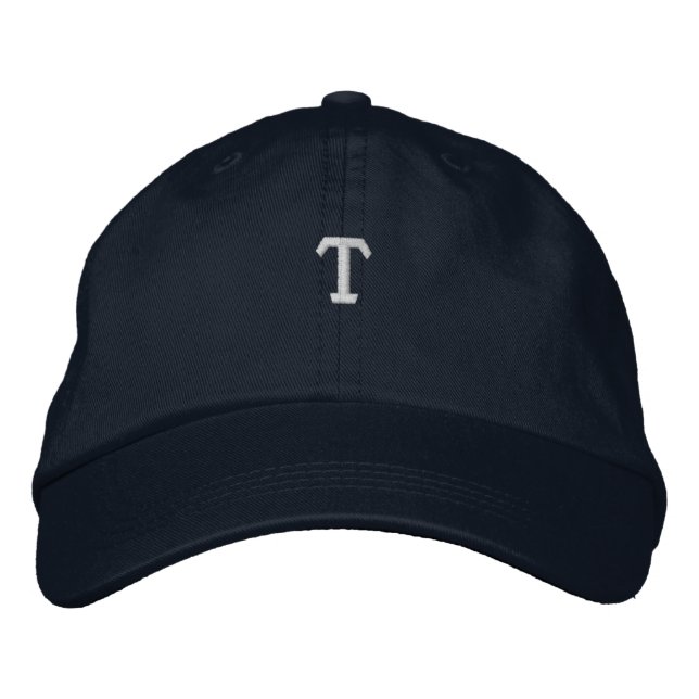 T Letter Monogram Symbol Initial Embroidered Hat (Front)