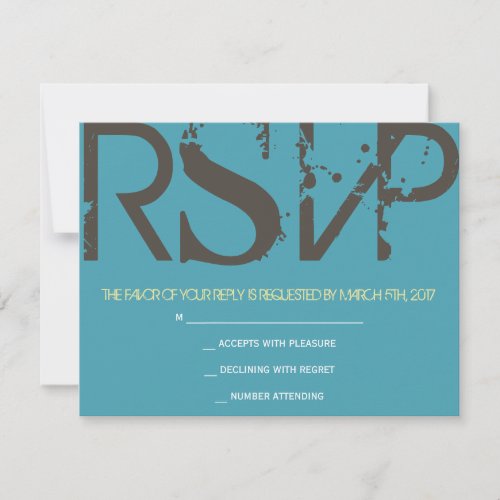 T Monogram Initials Bar Bat Mitzvah Reply Card