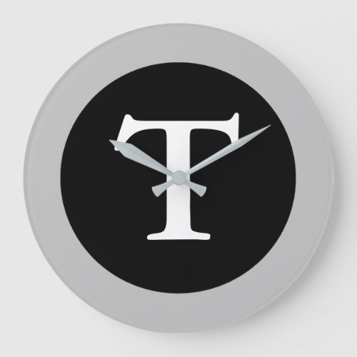 T  Monogram T Large Modern Wall Clock