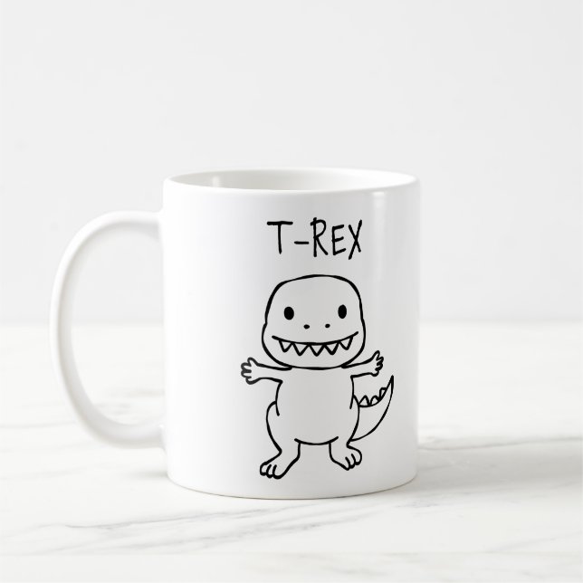 T-Pose T-Rex Sketch Coffee Mug (Left)