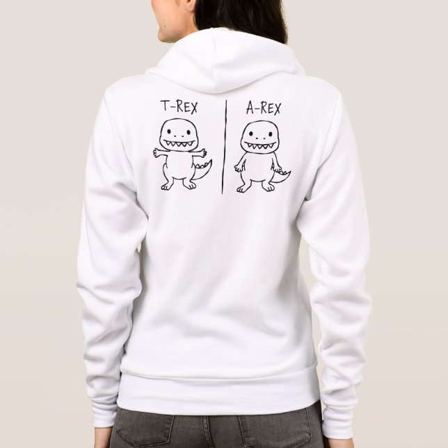 T-Pose T-Rex Sketch Front & Back Hoodie (Back)