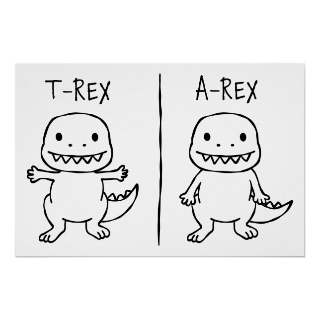 T-Pose T-Rex Sketch Poster (Front)