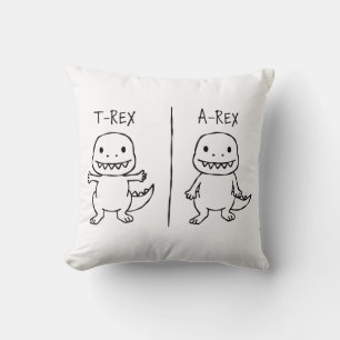 T-Pose T-Rex Sketch Throw Pillow