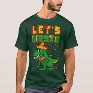 T Re Dino Cinco De Mayo Lets Fiesta Meico Boy Kid  T-Shirt