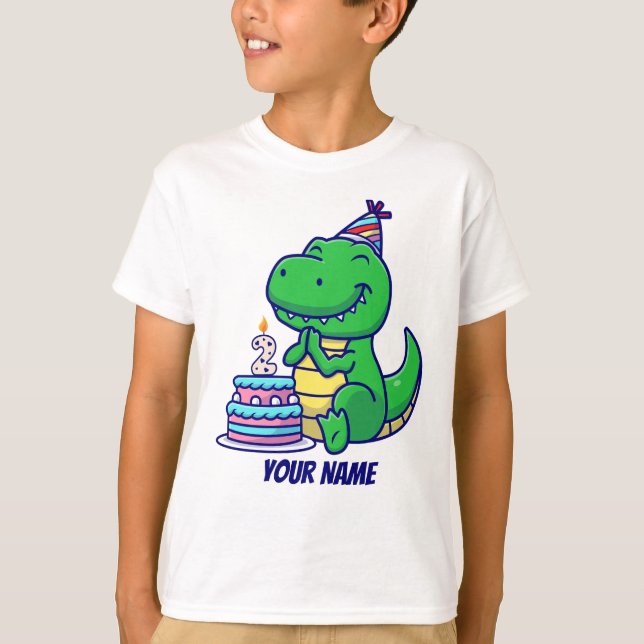 T-Rex 2nd Birthday T-Shirt (Front)