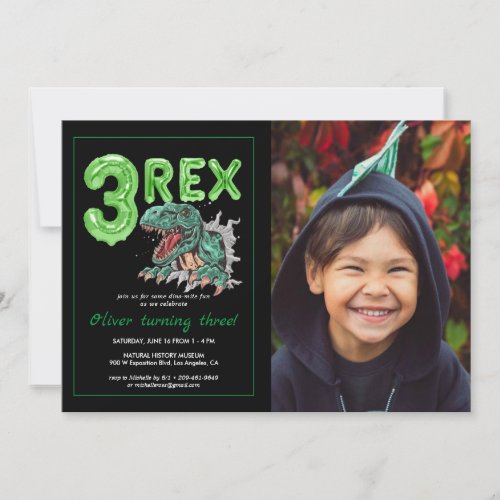 T_Rex 3 Rex  Dinosaur Birthday Party Photo