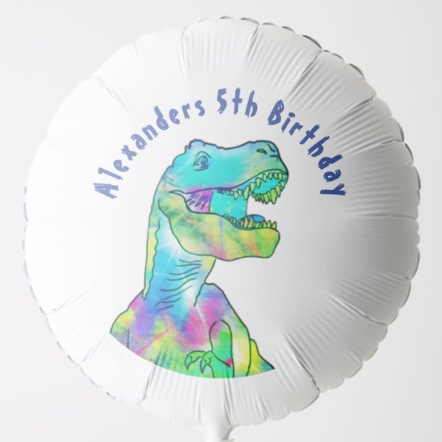 T rex 5th birthday colorful Dinosaur Balloon