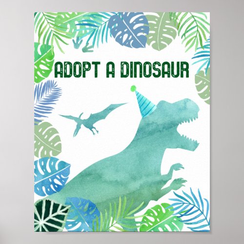  T_Rex Adopt_A_Dinosaur Birthday Sign