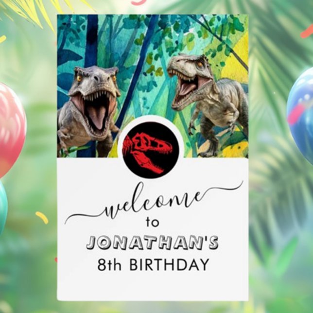 T-Rex Adventure Awaits Welcome Sign (Epic Welcome Sign for Dinosaur Lovers!)