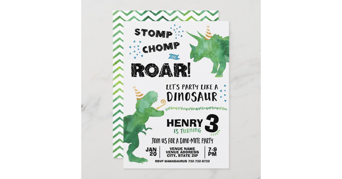 Roarsome Dinosaur Three Today Birthday – Parcel of Love