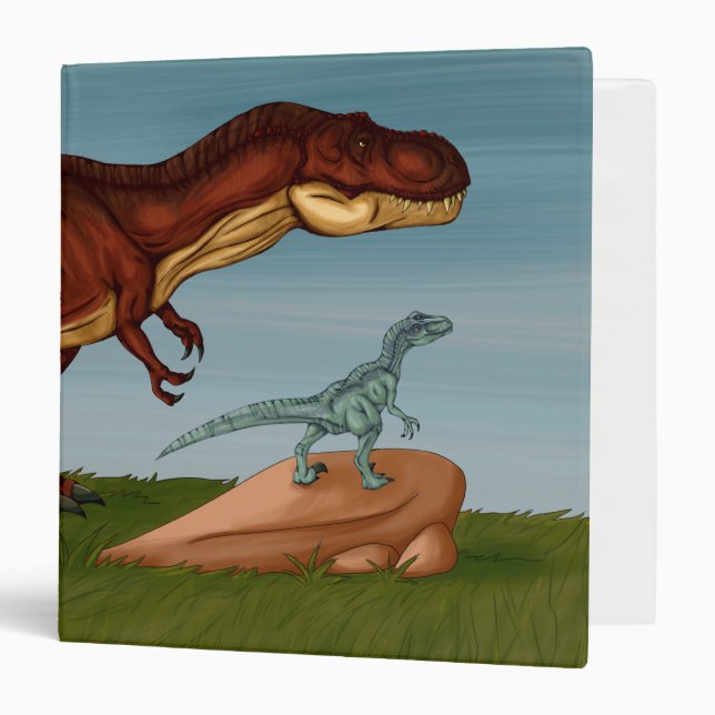 T-Rex and Velociraptor 3 Ring Binder (Front/Inside)
