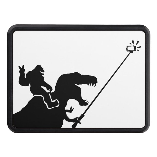 T-rex & bigfoot selfie hitch cover (Front)