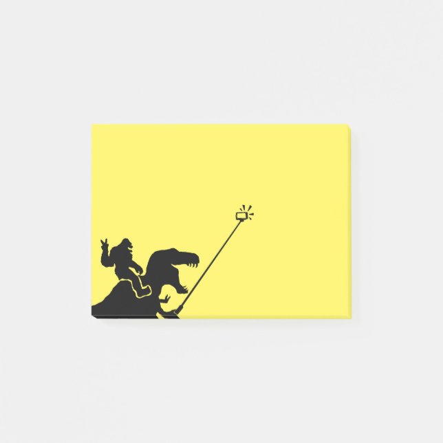 T-rex & bigfoot selfie post-it notes (Front)