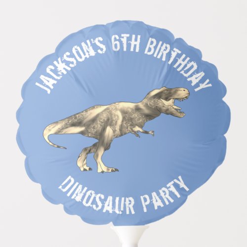 T Rex Birthday Party Blue Balloon