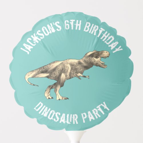 T Rex Birthday Party Blue Balloon