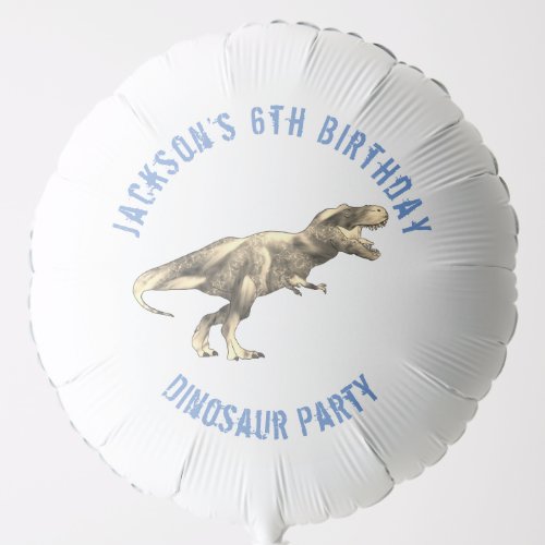 T Rex Birthday Party Blue Personalized  Balloon