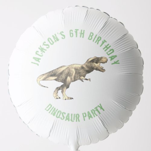 T Rex Birthday Party Green Personalized  Balloon