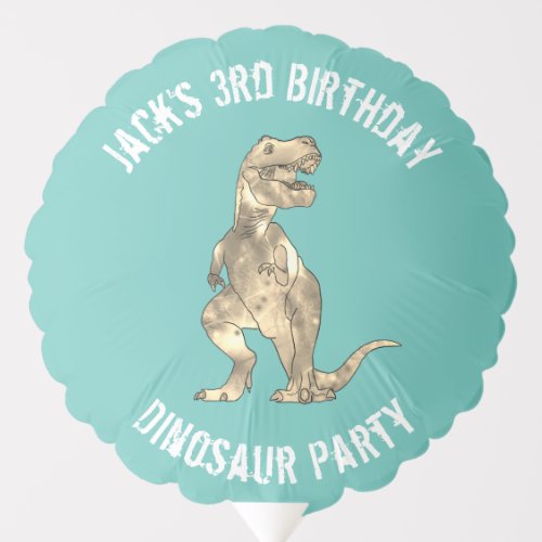 T Rex Birthday Party Name Balloon