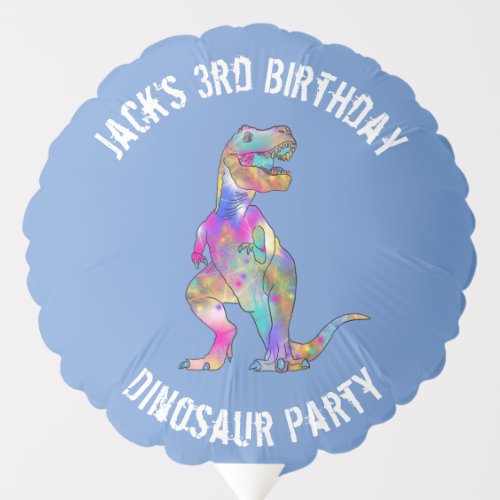 T Rex Birthday Party Name Balloon