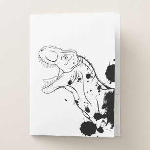 T-Rex (Black and White) Pocket Folder
